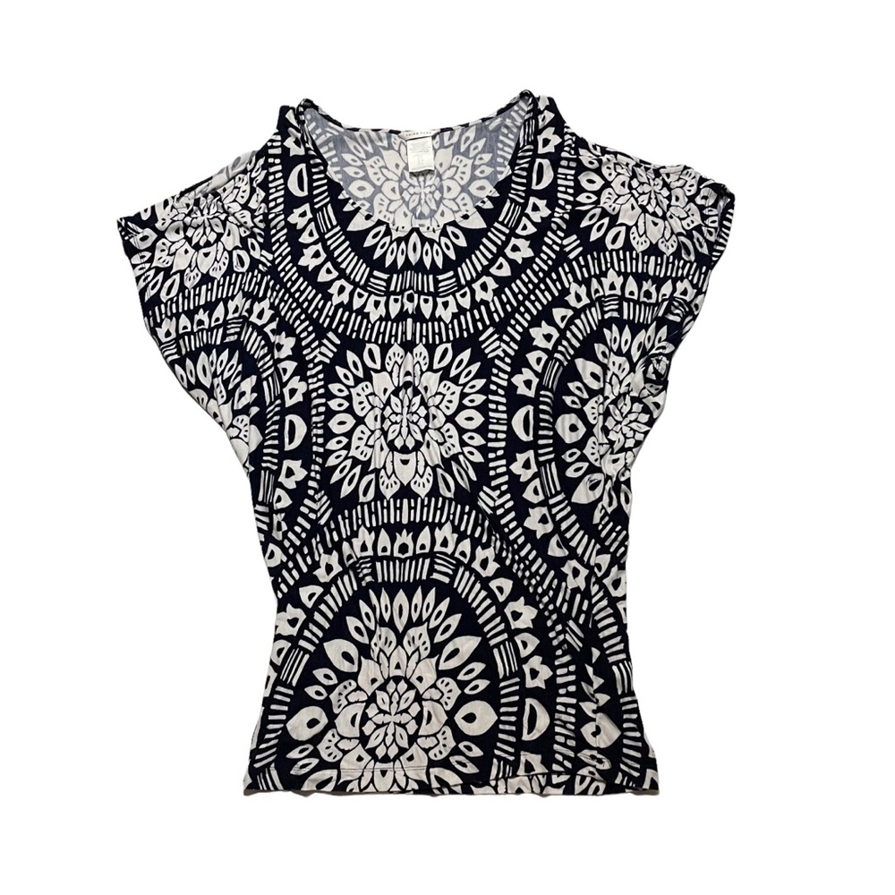 Trina Turk Stretchy Short Sleeve Cold Shoulder Open Shoulder Blouse Size Small